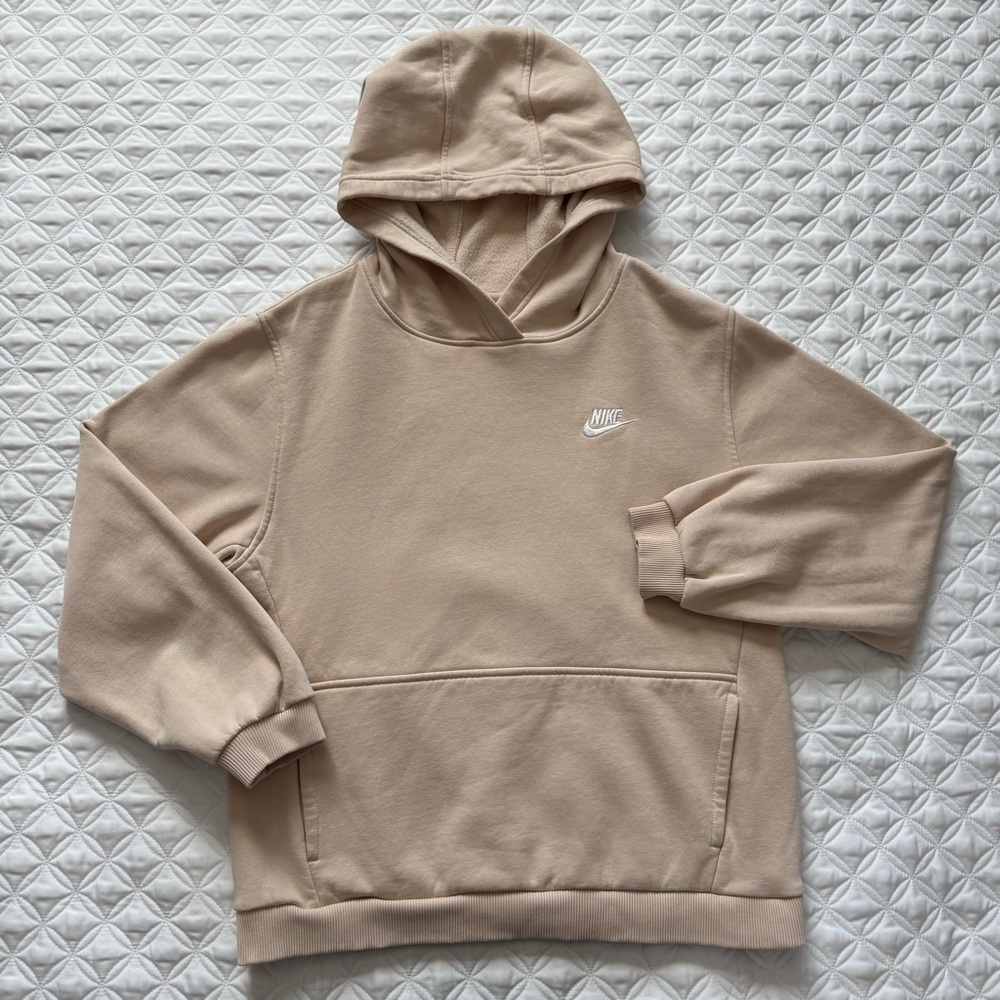 Nike Youth Sportswear Club Hooded Fleece Sweatshirt Khaki Size XL